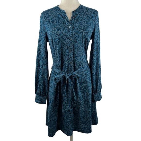 Boden Teal Printed Long-Sleeve Midi Dress - Picture 2 of 15